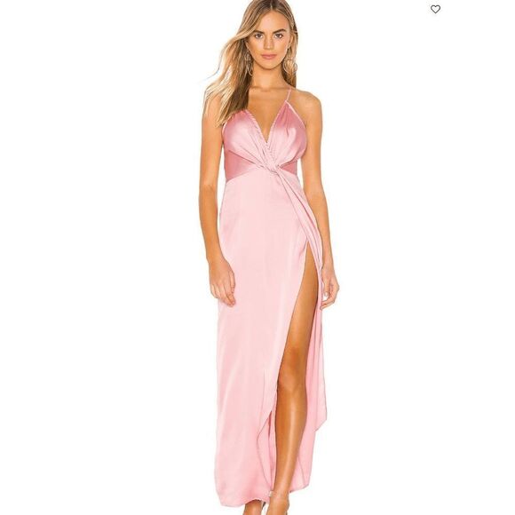 Superdown Blake High Slit Slip Dress Size S in Pink - Picture 1 of 4